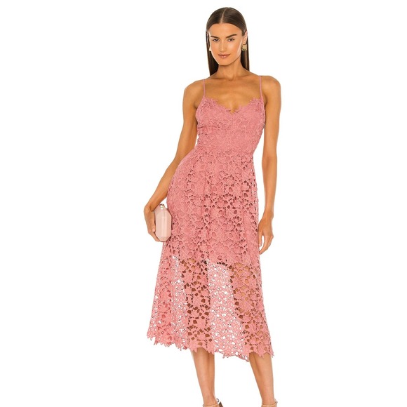 Astr Dresses & Skirts - ASTR The Label Lace Blush Pink A-Line Midi Dress Size XL